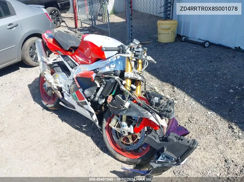 2008 Aprilia Rsv 1000 R VIN: ZD4RRTR0X8S001078 Lot: 40491545