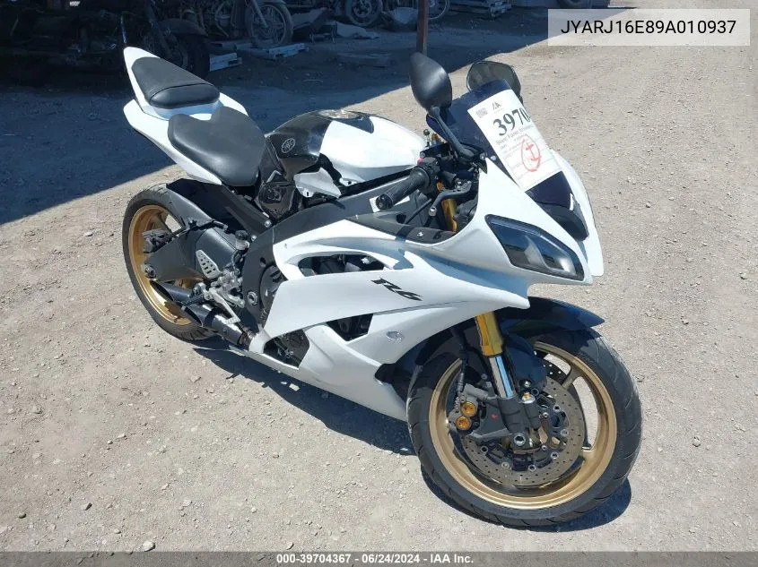 2009 Yamaha Yzfr6 VIN: JYARJ16E89A010937 Lot: 39704367