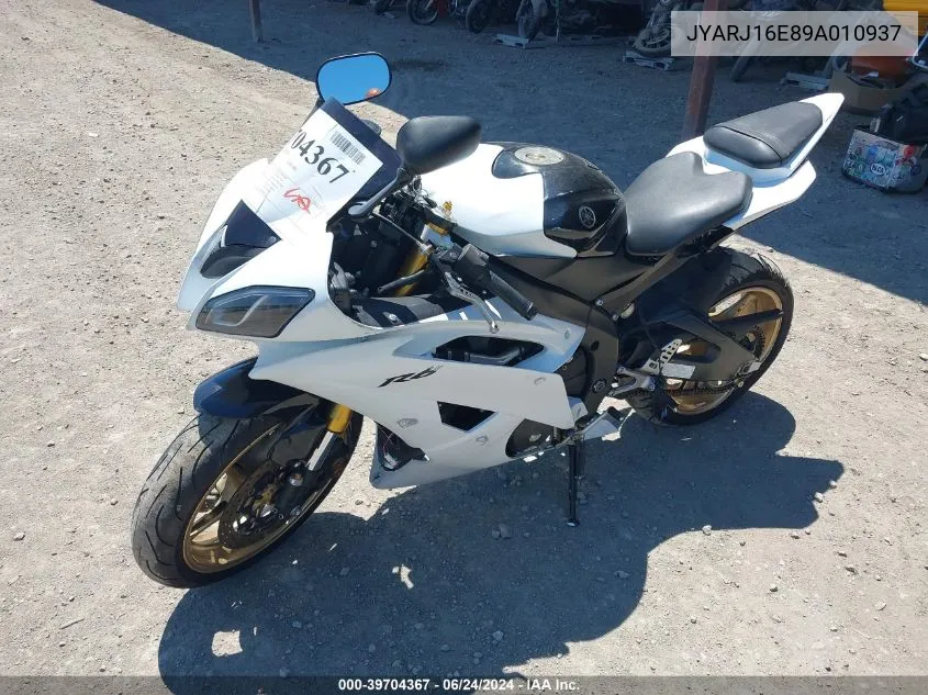 2009 Yamaha Yzfr6 VIN: JYARJ16E89A010937 Lot: 39704367