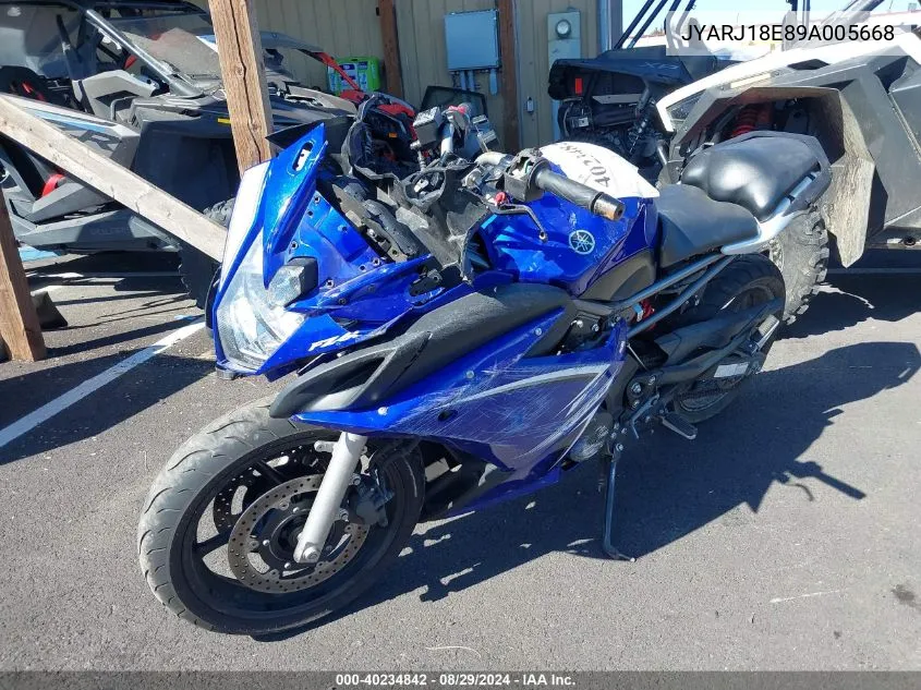 2009 Yamaha Fz6 R VIN: JYARJ18E89A005668 Lot: 40234842