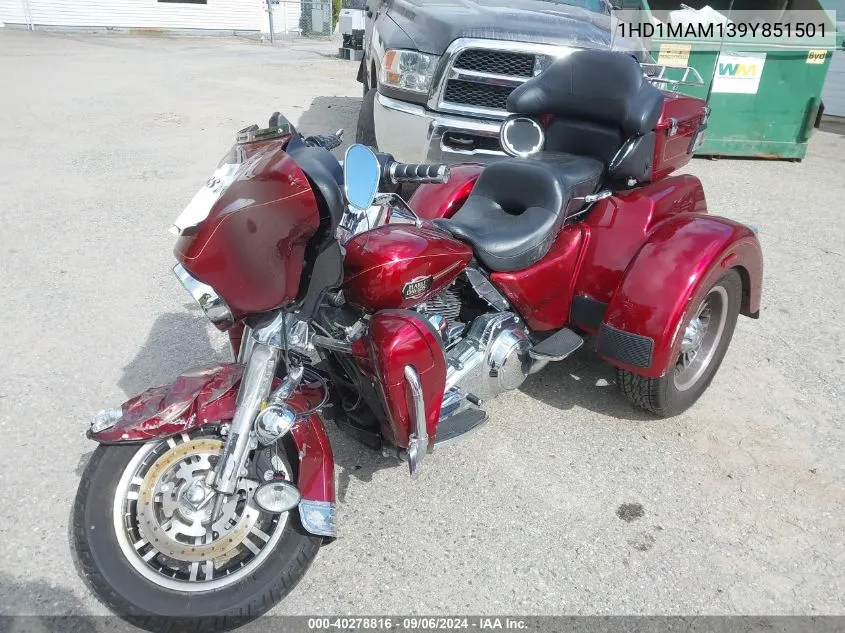 2009 Harley-Davidson Flhtcutg VIN: 1HD1MAM139Y851501 Lot: 40278816