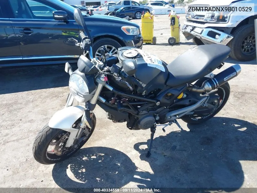 2009 Ducati Monster 696 VIN: ZDM1RADNX9B010529 Lot: 40334559