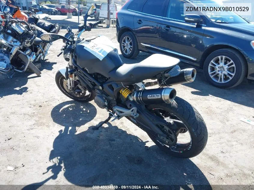 2009 Ducati Monster 696 VIN: ZDM1RADNX9B010529 Lot: 40334559