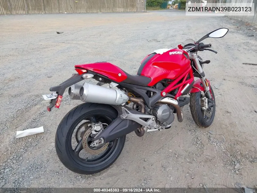 2009 Ducati Monster 696 VIN: ZDM1RADN39B023123 Lot: 40345383