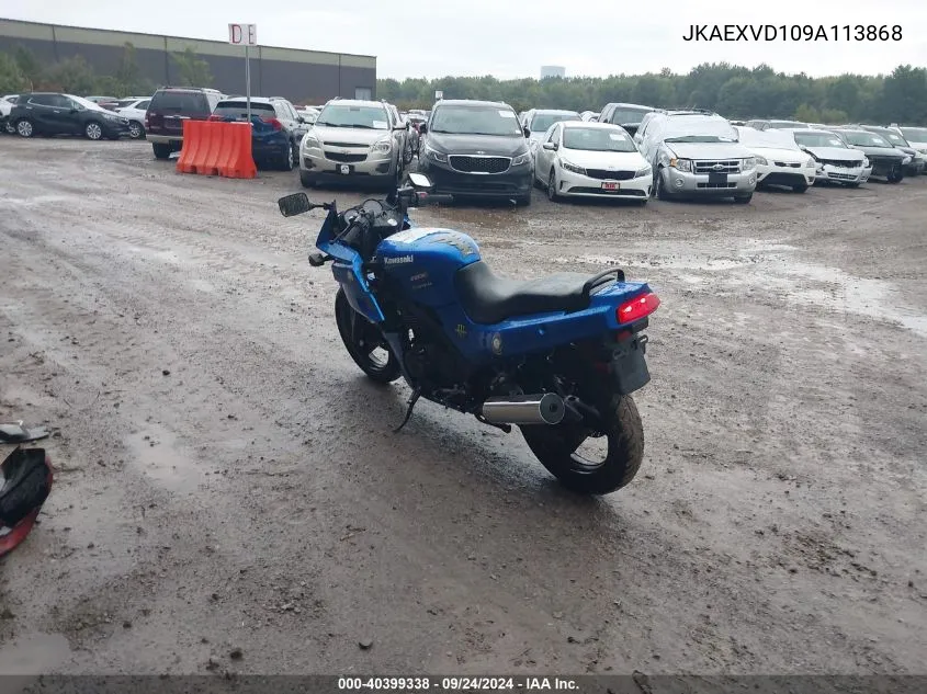 2009 Kawasaki Ex500 D VIN: JKAEXVD109A113868 Lot: 40399338