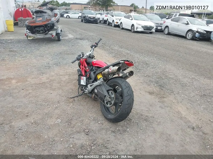 2009 Ducati Monster 696 VIN: ZDM1RADN19B010127 Lot: 40430222