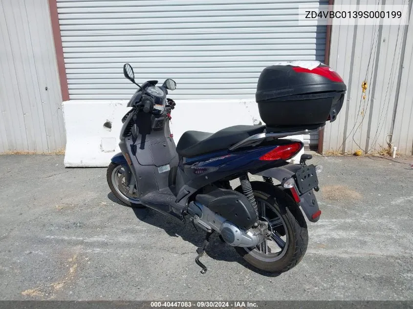 2009 Aprilia Sportcity 250 Cube VIN: ZD4VBC0139S000199 Lot: 40447083