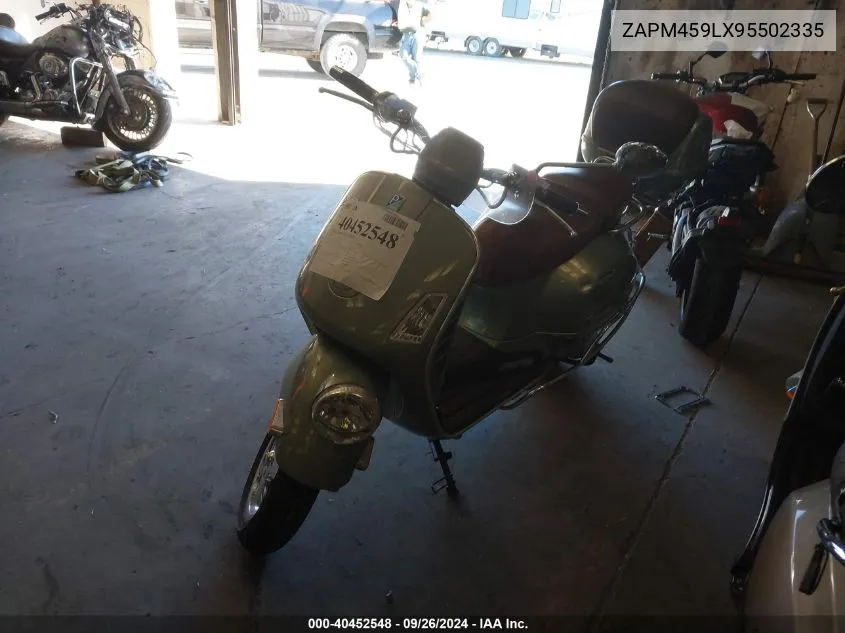 2009 Vespa Gts 250 VIN: ZAPM459LX95502335 Lot: 40452548