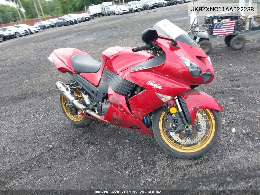 2010 Kawasaki Zx1400 C VIN: JKBZXNC11AA022238 Lot: 39856516