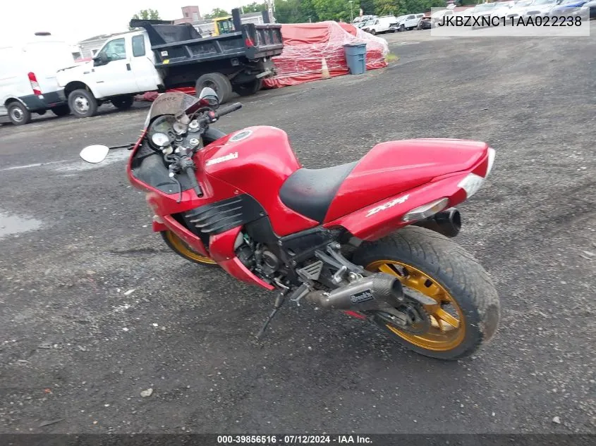 2010 Kawasaki Zx1400 C VIN: JKBZXNC11AA022238 Lot: 39856516