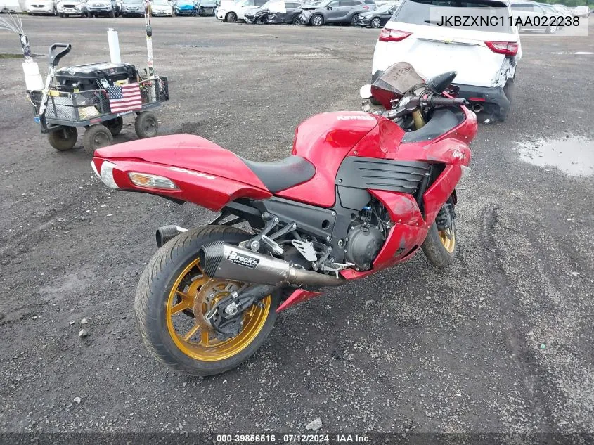 2010 Kawasaki Zx1400 C VIN: JKBZXNC11AA022238 Lot: 39856516