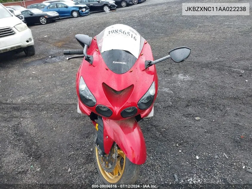 2010 Kawasaki Zx1400 C VIN: JKBZXNC11AA022238 Lot: 39856516