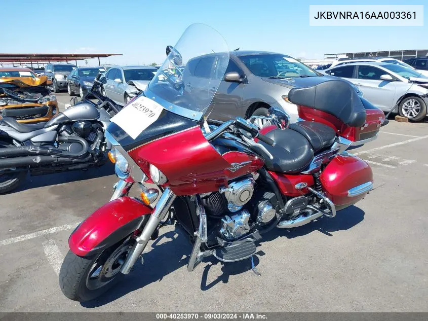 2010 Kawasaki Vn1700 A VIN: JKBVNRA16AA003361 Lot: 40253970