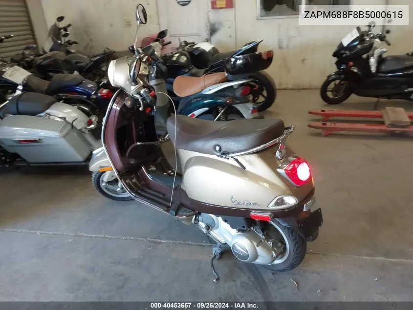 2011 Vespa Lx 150Ie VIN: ZAPM688F8B5000615 Lot: 40453657