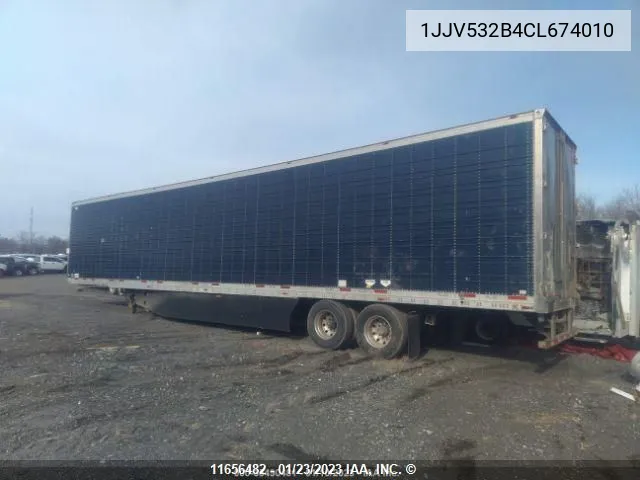 2012 Wabash National Corp Trailer VIN: 1JJV532B4CL674010 Lot: 11656482