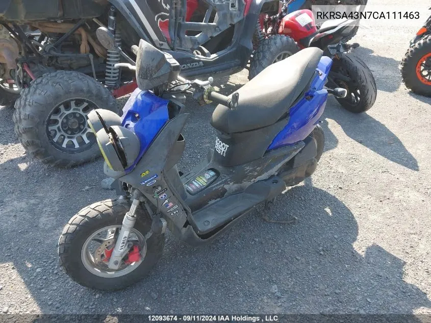 2012 Yamaha Yw50 F VIN: RKRSA43N7CA111463 Lot: 12093674