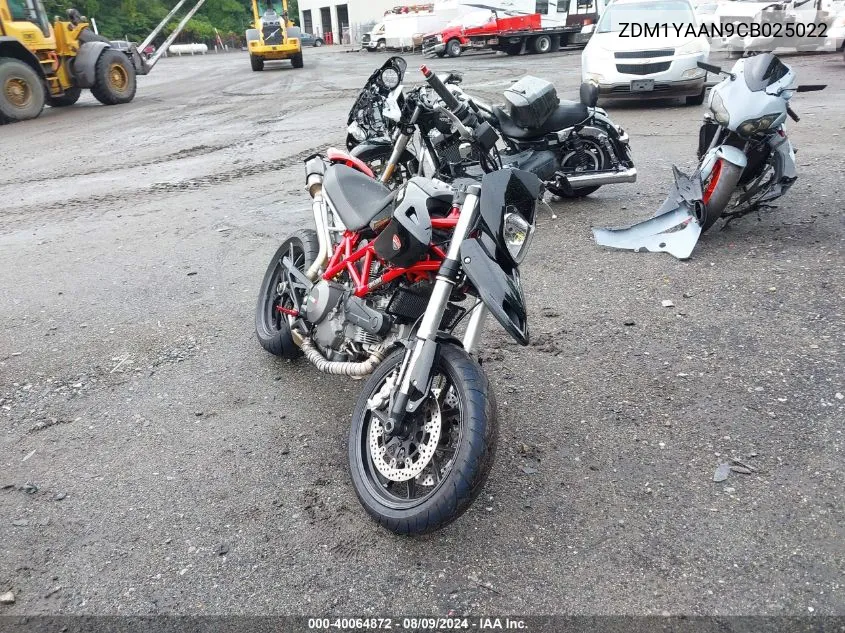 2012 Ducati Hypermotard 796 VIN: ZDM1YAAN9CB025022 Lot: 40064872