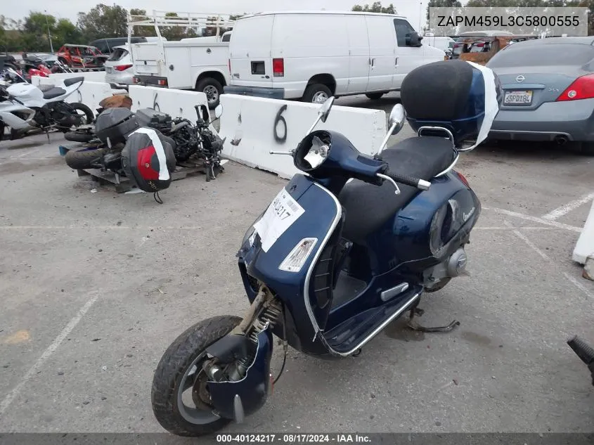 2012 Vespa Gts 300 Super VIN: ZAPM459L3C5800555 Lot: 40124217