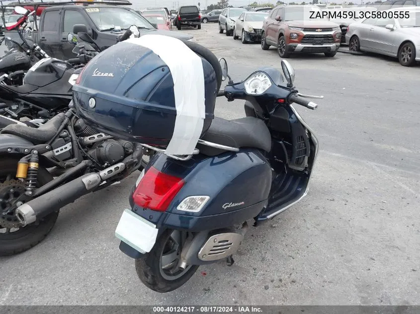 2012 Vespa Gts 300 Super VIN: ZAPM459L3C5800555 Lot: 40124217