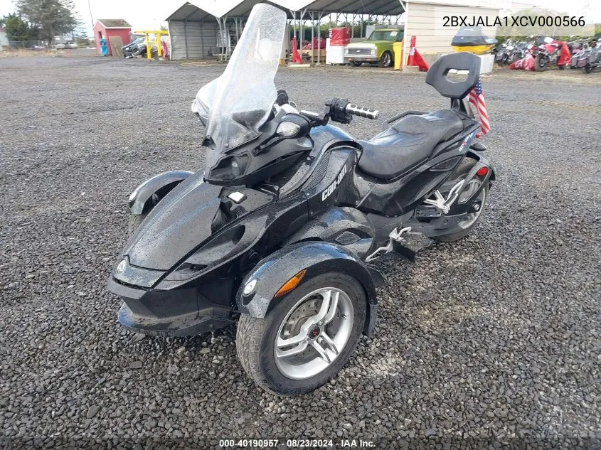 2012 Can-Am Spyder Roadster Rs VIN: 2BXJALA1XCV000566 Lot: 40190957