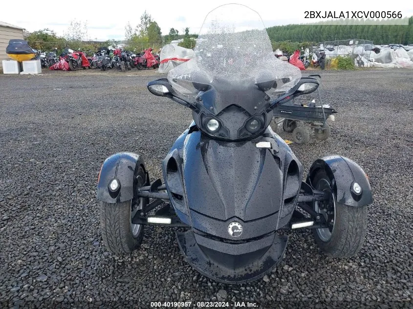 2012 Can-Am Spyder Roadster Rs VIN: 2BXJALA1XCV000566 Lot: 40190957