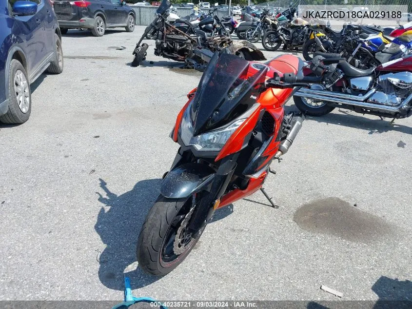 2012 Kawasaki Zr1000 D VIN: JKAZRCD18CA029188 Lot: 40235721