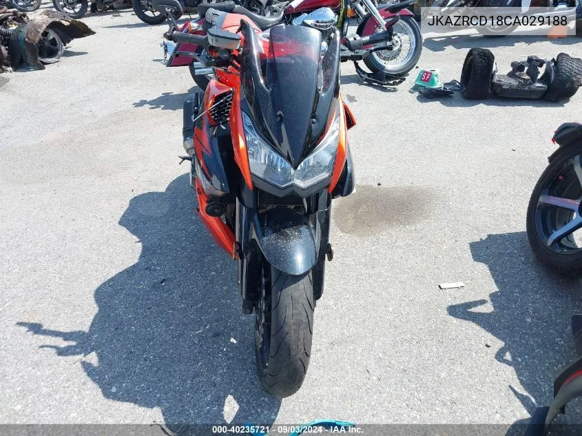 2012 Kawasaki Zr1000 D VIN: JKAZRCD18CA029188 Lot: 40235721