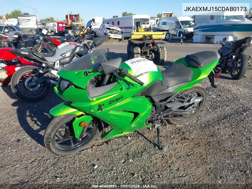 2012 Kawasaki Ex250 J VIN: JKAEXMJ15CDAB0173 Lot: 40405891