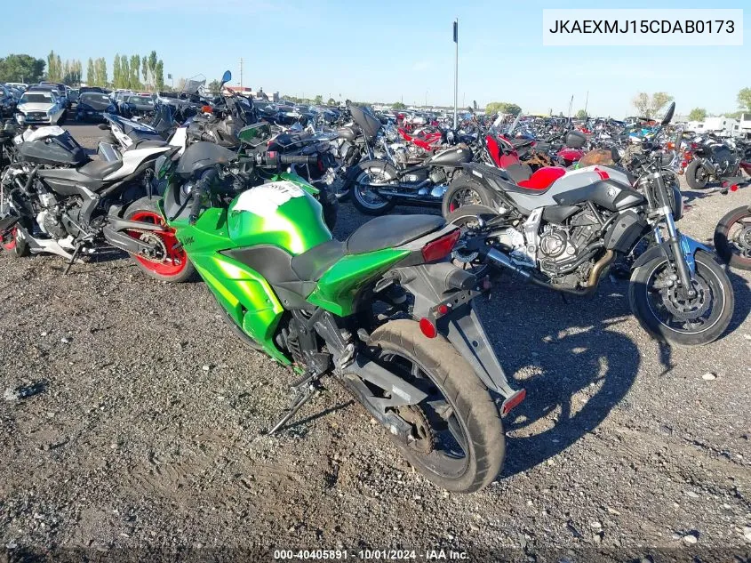 2012 Kawasaki Ex250 J VIN: JKAEXMJ15CDAB0173 Lot: 40405891