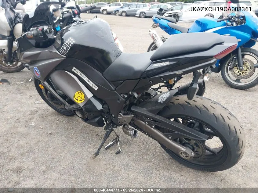 2012 Kawasaki Zx1000 H VIN: JKAZXCH19CA003361 Lot: 40444771