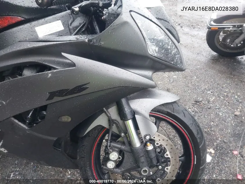 2013 Yamaha Yzfr6 VIN: JYARJ16E8DA028380 Lot: 40019770