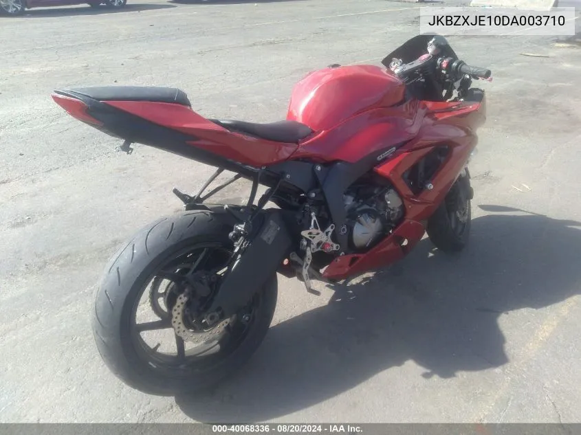 2013 Kawasaki Zx636 E VIN: JKBZXJE10DA003710 Lot: 40068336