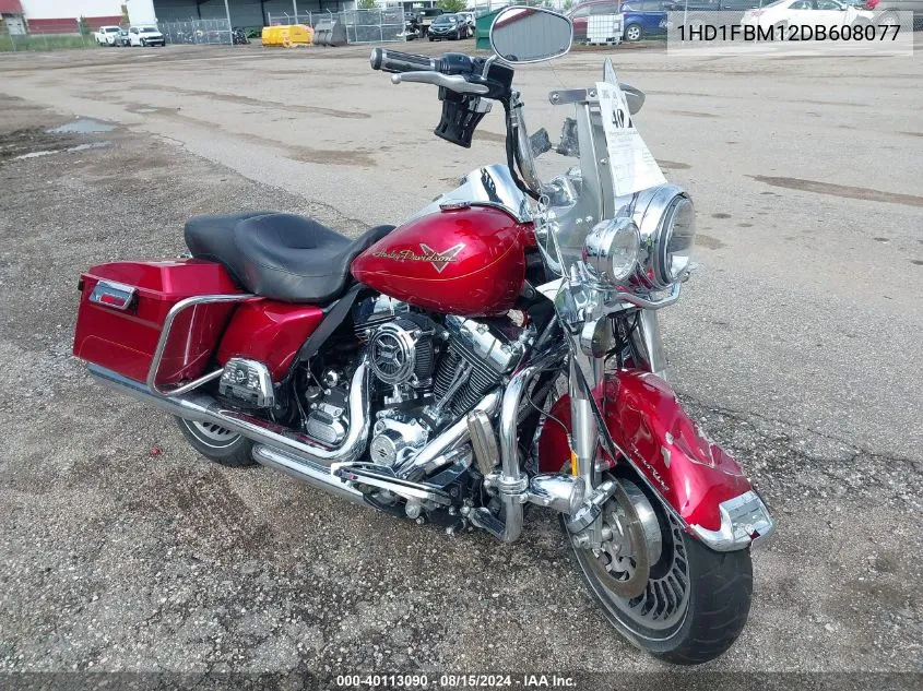 2013 Harley-Davidson Flhr Road King VIN: 1HD1FBM12DB608077 Lot: 40113090