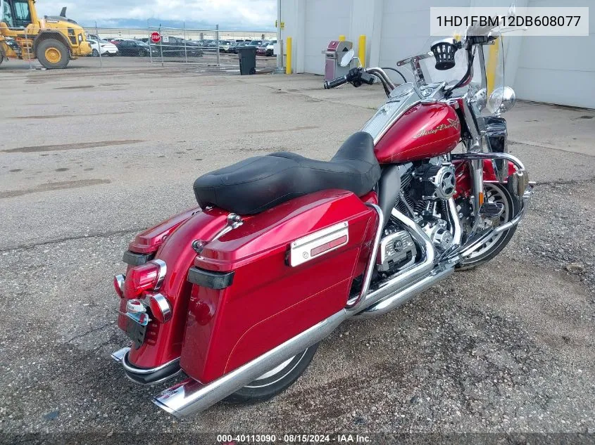 2013 Harley-Davidson Flhr Road King VIN: 1HD1FBM12DB608077 Lot: 40113090