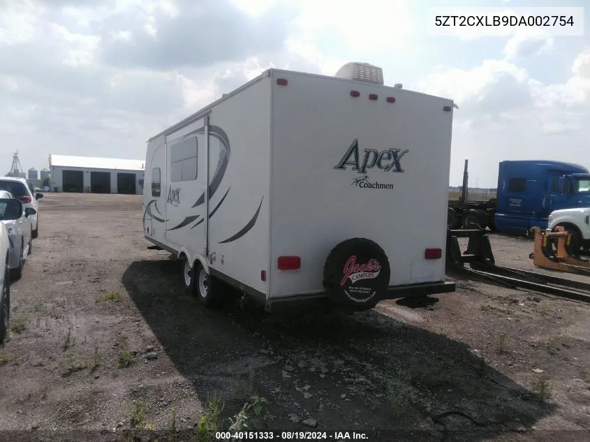 2013 Coachmen Apex Apt 21Rbk VIN: 5ZT2CXLB9DA002754 Lot: 40151333