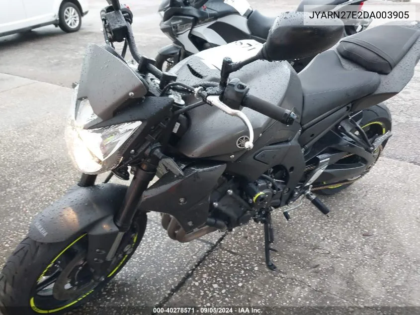 2013 Yamaha Fz8 N VIN: JYARN27E2DA003905 Lot: 40278571