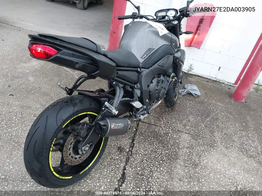 2013 Yamaha Fz8 N VIN: JYARN27E2DA003905 Lot: 40278571