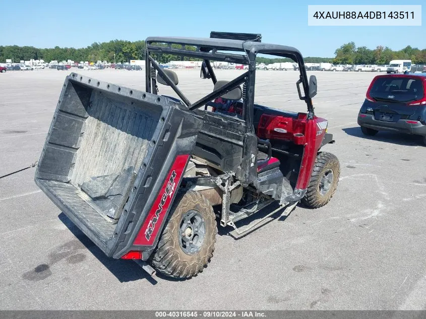 2013 Polaris Ranger 900 Xp VIN: 4XAUH88A4DB143511 Lot: 40316545