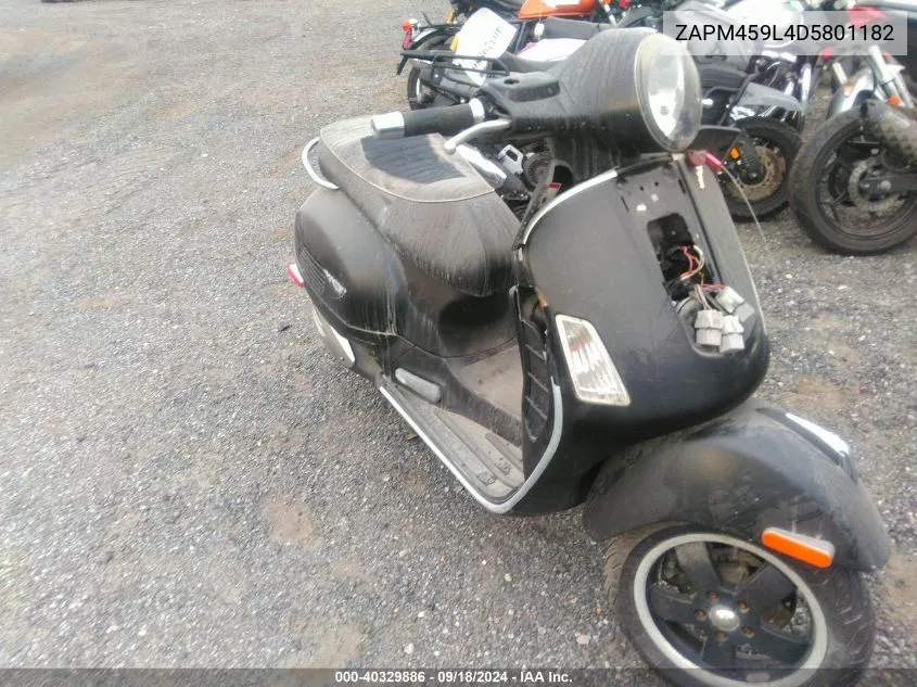 2013 Vespa Gts 300 Super VIN: ZAPM459L4D5801182 Lot: 40329886