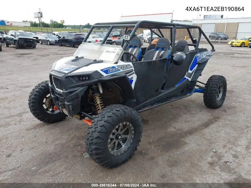 2014 Polaris Rzr 4 1000 Xp VIN: 4XA6T1EA2EB190864 Lot: 39816344