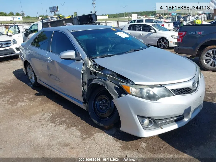 2014 Toyota Camry L/Se/Le/Xle VIN: 4T1BF1FK8EU344113 Lot: 40089256