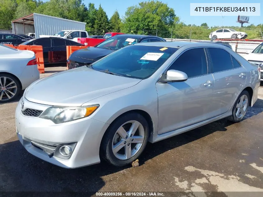 2014 Toyota Camry L/Se/Le/Xle VIN: 4T1BF1FK8EU344113 Lot: 40089256