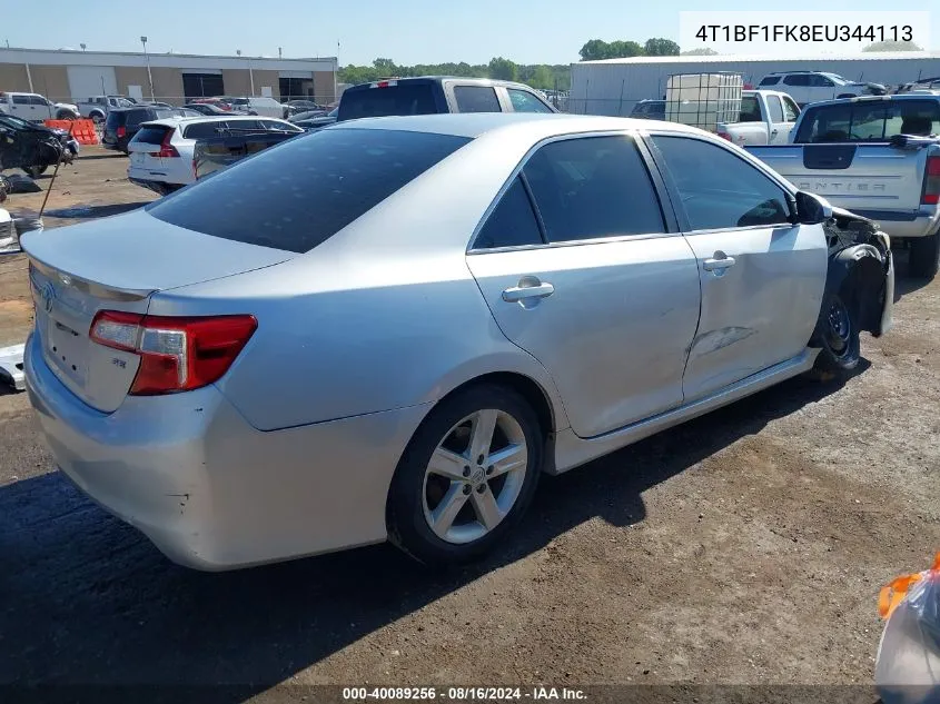 2014 Toyota Camry L/Se/Le/Xle VIN: 4T1BF1FK8EU344113 Lot: 40089256