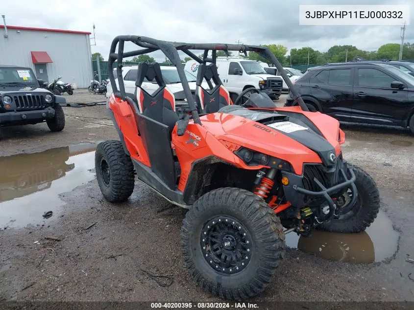 2014 Can-Am Maverick 1000R X Rs Dps VIN: 3JBPXHP11EJ000332 Lot: 40200395