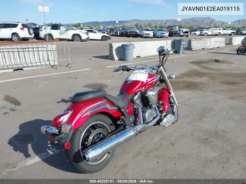 2014 Yamaha Xvs950 A/Ct VIN: JYAVN01E2EA019115 Lot: 40225151