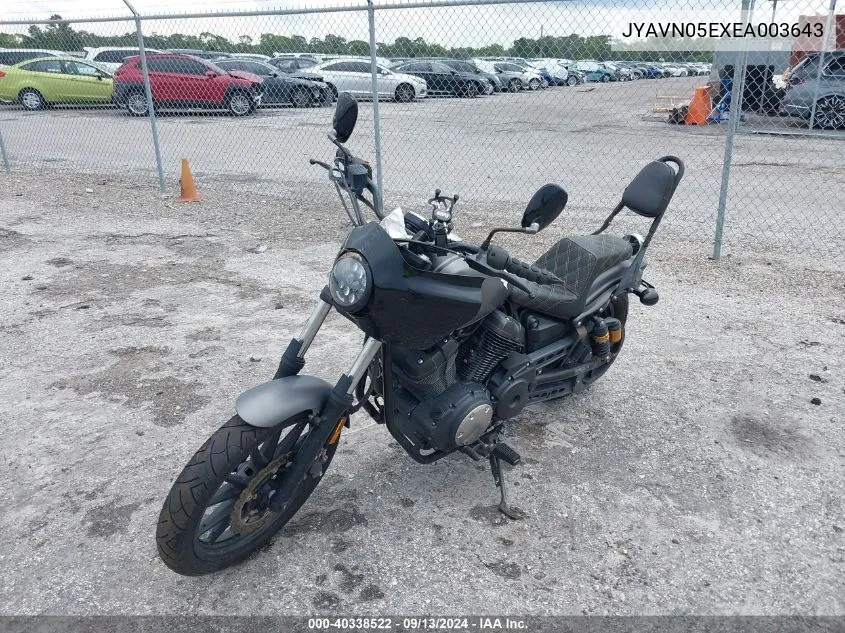 2014 Yamaha Xvs950 Cu VIN: JYAVN05EXEA003643 Lot: 40338522