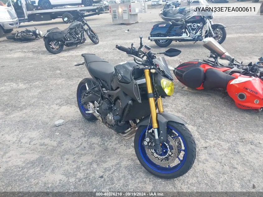 2014 Yamaha Fz09 VIN: JYARN33E7EA000611 Lot: 40376218