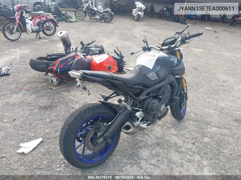 2014 Yamaha Fz09 VIN: JYARN33E7EA000611 Lot: 40376218