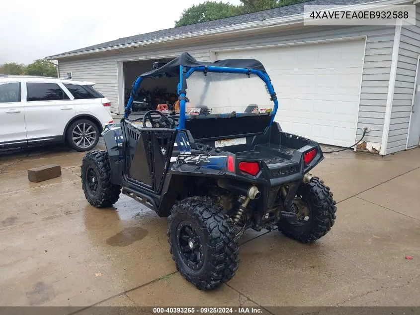 2014 Polaris Rzr 800 S VIN: 4XAVE7EA0EB932588 Lot: 40393265