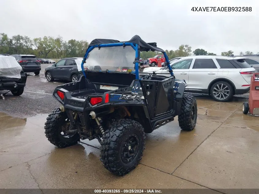 2014 Polaris Rzr 800 S VIN: 4XAVE7EA0EB932588 Lot: 40393265